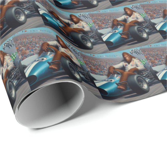 Papier Cadeau Bigfoot Racecar (Coin rond)