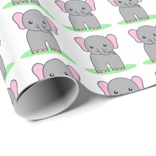 Papier Cadeau Bignon éléphant