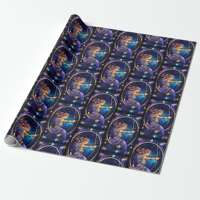 Papier Cadeau Bijoux Galaxie Zodiac Sagittarius (Déroulé)