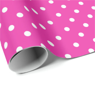 Papier Cadeau Bijoux rose | Papier blanc à enveloppement à point