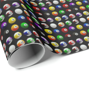 Papier Cadeau Billard billard billard Motif noir