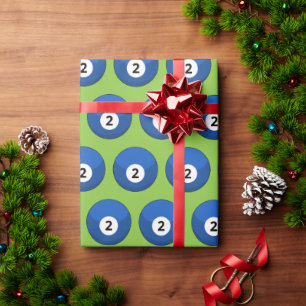 Papier Cadeau Billard bleu numéro deux Motif