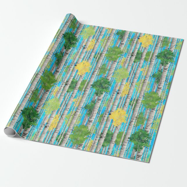 Papier Cadeau Birch Trees (Déroulé)