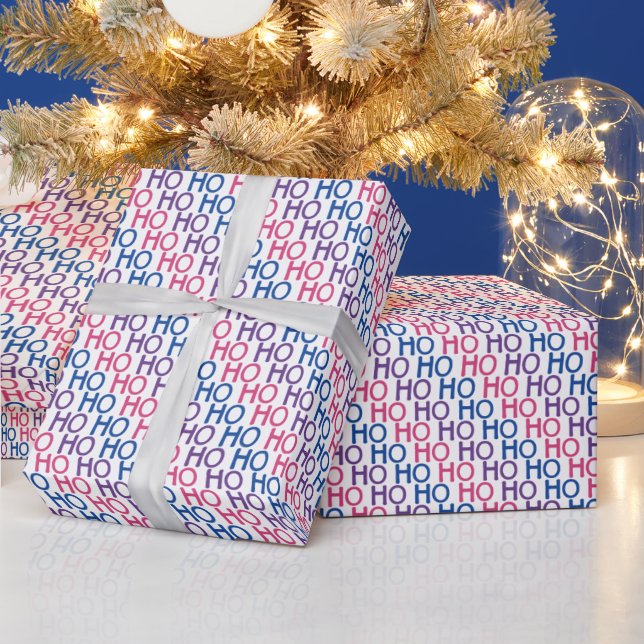 Papier Cadeau Bisexual Pride Ho Ho Ho Motif Enveloppement Papier (Vacances)