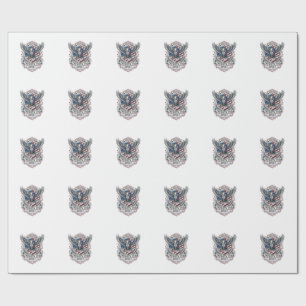 Papier Cadeau Bison Aigle Patriotique Crête Animal Hybride Patri