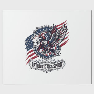 Papier Cadeau Bison Aigle Patriotique Crête Animal Hybride Patri