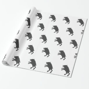 Papier Cadeau Black Boar medieval silhouette