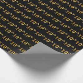 Papier Cadeau Black, Faux Gold 10e (Dixième)