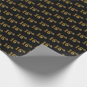Papier Cadeau Black, Faux Gold 16e (seizième) événement