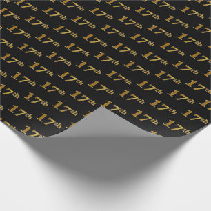 Papier Cadeau Black, Faux Gold 17e (dix-septième)