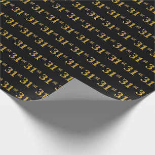 Papier Cadeau Black, Faux Gold 31e (Trente et unième)