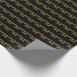Papier Cadeau Black, Faux Gold 32e (Trente-Seconde)