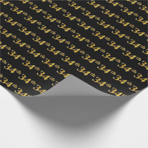 Papier Cadeau Black, Faux Gold 34e (Trente-Quatrième)