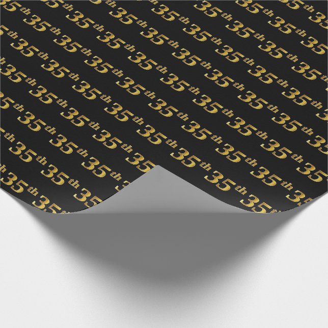 Papier Cadeau Black, Faux Gold 35e (Trente-cinquième) (Coin)