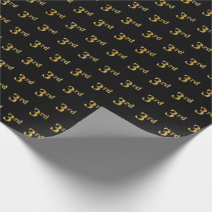 Papier Cadeau Black, Faux Gold 3e (troisième) événement
