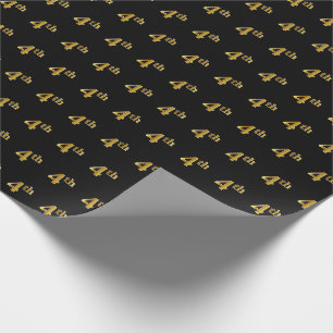 Papier Cadeau Black, Faux Gold 4e (quatrième) événement