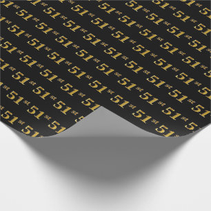 Papier Cadeau Black, Faux Gold 51e (Cinquante et unième)