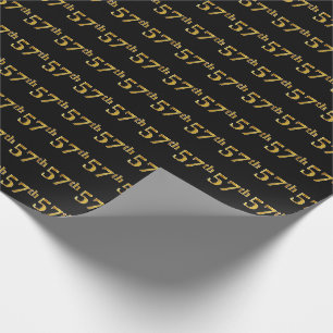 Papier Cadeau Black, Faux Gold 57e (Cinquante-septième)