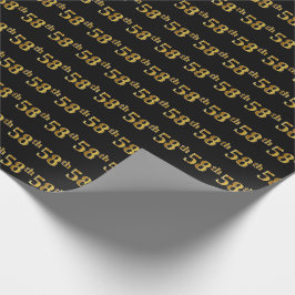 Papier Cadeau Black, Faux Gold 58e (Cinquante-huitième)