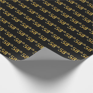 Papier Cadeau Black, Faux Gold 58e (Cinquante-huitième)