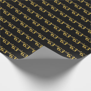 Papier Cadeau Black, Faux Gold 63e (Soixante-troisième)