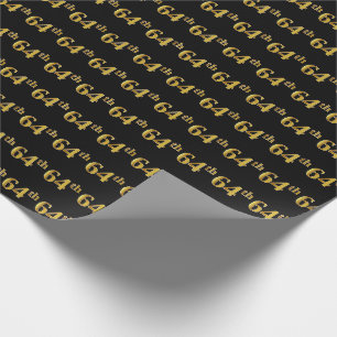 Papier Cadeau Black, Faux Gold 64e (Soixante-quatrième)