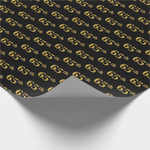 Papier Cadeau Black, Faux Gold 65e (Soixante-cinquième)