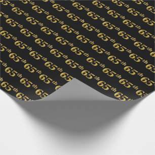 Papier Cadeau Black, Faux Gold 65e (Soixante-cinquième)