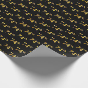 Papier Cadeau Black, Faux Gold 74e (Soixante-quatorzième)