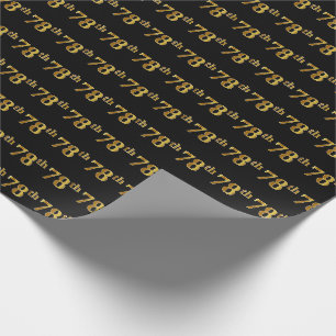 Papier Cadeau Black, Faux Gold 78e (Soixante-dix-huitième)
