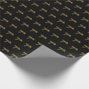Papier Cadeau Black, Faux Gold 7e (Septième)