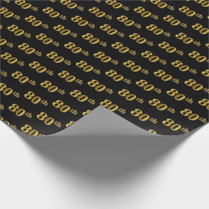 Papier Cadeau Black, Faux Gold 80e (Huitième)