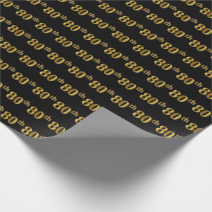 Papier Cadeau Black, Faux Gold 80e (Huitième)
