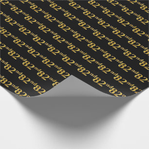 Papier Cadeau Black, Faux Gold 82e (Quatre-vingt-deuxième)