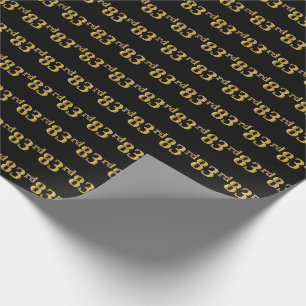 Papier Cadeau Black, Faux Gold 83e (Quatre-vingt-troisième)