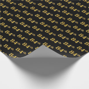 Papier Cadeau Black, Faux Gold 84e (Quatre-vingt-quatrième)