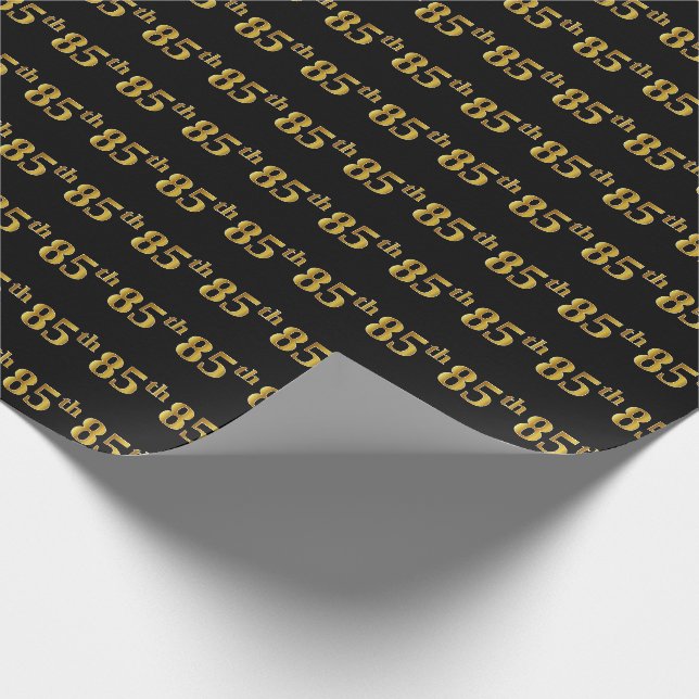 Papier Cadeau Black, Faux Gold 85e (Quatre-vingt-cinquième) (Coin)