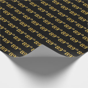 Papier Cadeau Black, Faux Gold 89e (Quatre-Vingt-Neuvième)