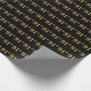 Papier Cadeau Black, Faux Gold 91st (Quatre-vingt-onze)