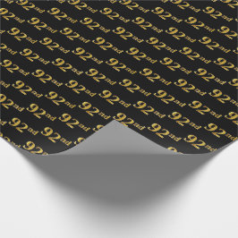 Papier Cadeau Black, Faux Gold 92e (Quatre-vingt-dix-deuxième)