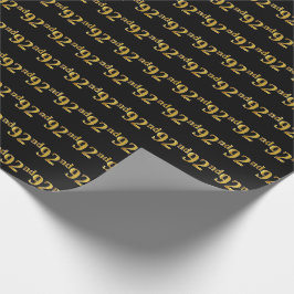 Papier Cadeau Black, Faux Gold 92e (Quatre-vingt-dix-deuxième)