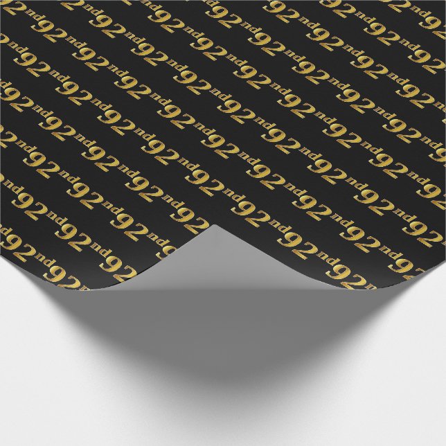 Papier Cadeau Black, Faux Gold 92e (Quatre-vingt-dix-deuxième) (Coin)