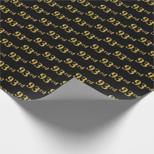 Papier Cadeau Black, Faux Gold 93e (Quatre-vingt-treizième)