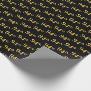 Papier Cadeau Black, Faux Gold 94e (Quatre-vingt-quatorzième)