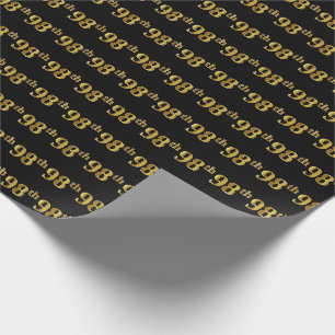 Papier Cadeau Black, Faux Gold 98e (Quatre-vingt-dix-huitième)