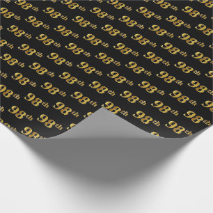 Papier Cadeau Black, Faux Gold 98e (Quatre-vingt-dix-huitième)