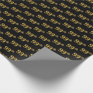 Papier Cadeau Black, Faux Gold 99e (Quatre-vingt-dix-neuvième)