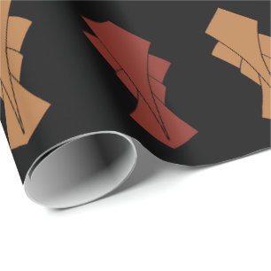 Papier Cadeau Black Gold et Rust Fantail