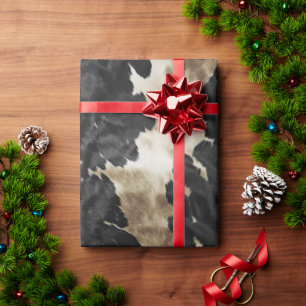 Papier Cadeau Black Gold Western Cowhide