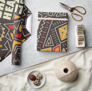 Papier Cadeau Black History Pride - Brave Heart Géométrique
